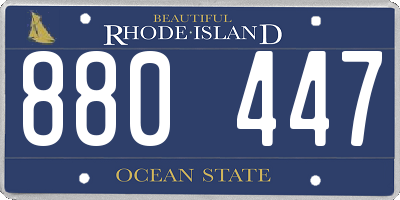 RI license plate 880447