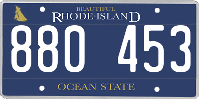 RI license plate 880453
