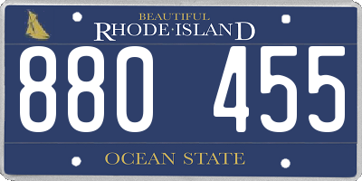 RI license plate 880455