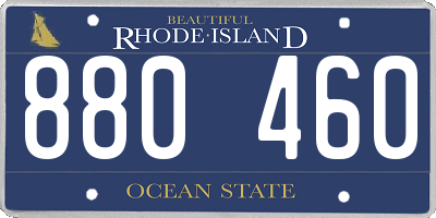RI license plate 880460
