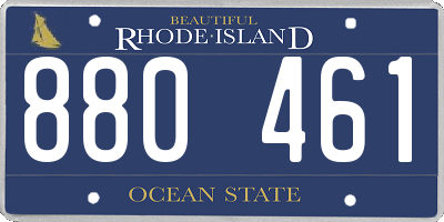 RI license plate 880461