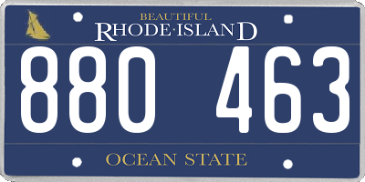 RI license plate 880463