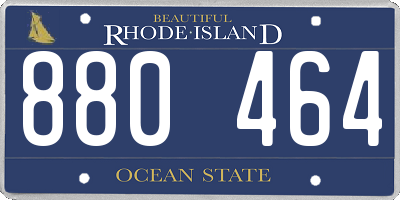 RI license plate 880464