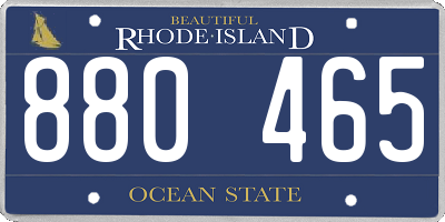 RI license plate 880465
