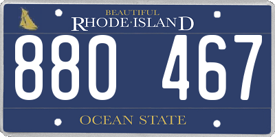 RI license plate 880467
