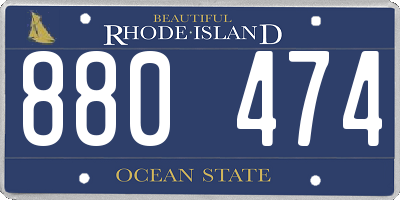 RI license plate 880474