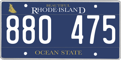 RI license plate 880475