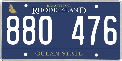 RI license plate 880476