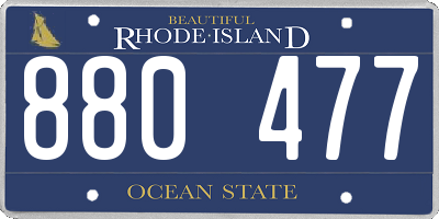 RI license plate 880477