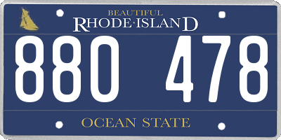 RI license plate 880478