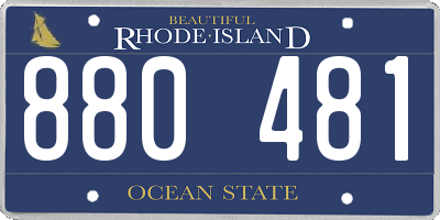 RI license plate 880481