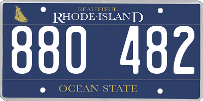 RI license plate 880482