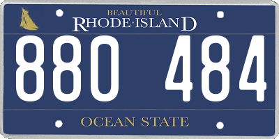 RI license plate 880484