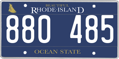 RI license plate 880485