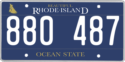 RI license plate 880487