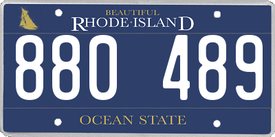 RI license plate 880489