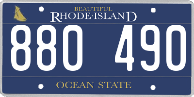 RI license plate 880490