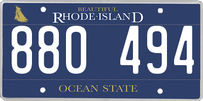 RI license plate 880494