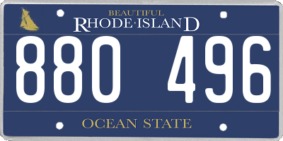 RI license plate 880496