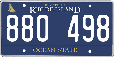 RI license plate 880498