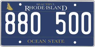 RI license plate 880500