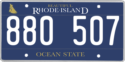RI license plate 880507