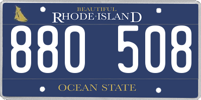 RI license plate 880508