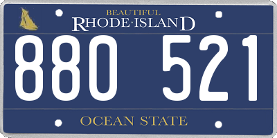 RI license plate 880521
