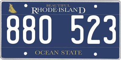 RI license plate 880523