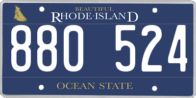 RI license plate 880524