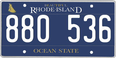 RI license plate 880536