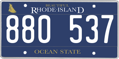 RI license plate 880537