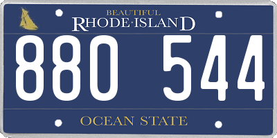 RI license plate 880544