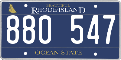 RI license plate 880547