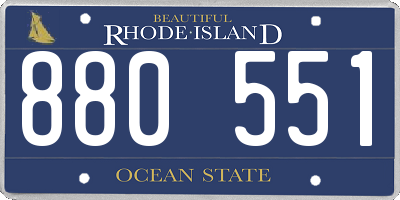 RI license plate 880551