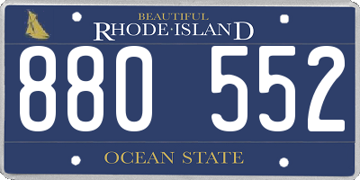 RI license plate 880552