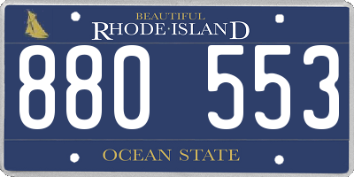 RI license plate 880553