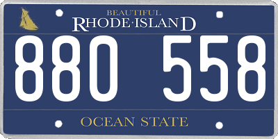 RI license plate 880558