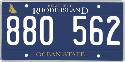 RI license plate 880562