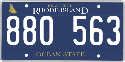 RI license plate 880563