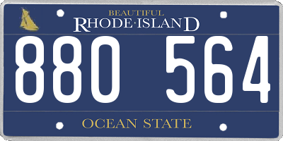 RI license plate 880564
