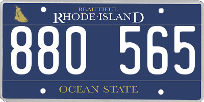 RI license plate 880565