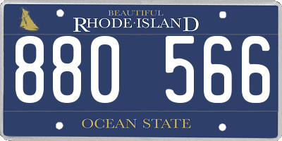 RI license plate 880566