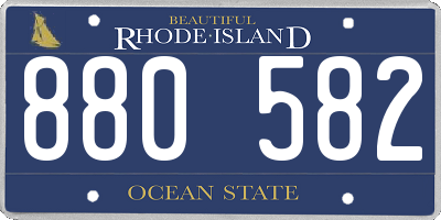 RI license plate 880582