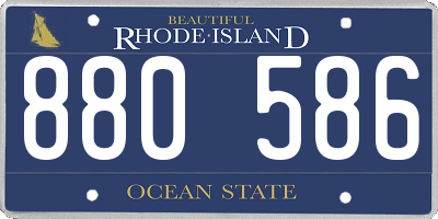 RI license plate 880586