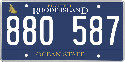 RI license plate 880587