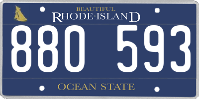 RI license plate 880593