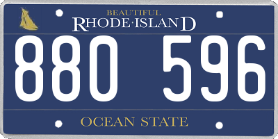 RI license plate 880596