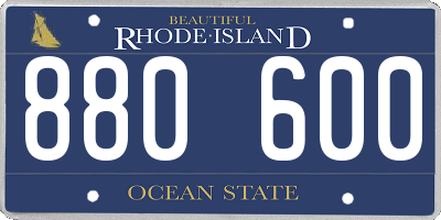 RI license plate 880600