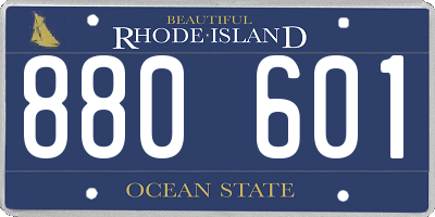 RI license plate 880601